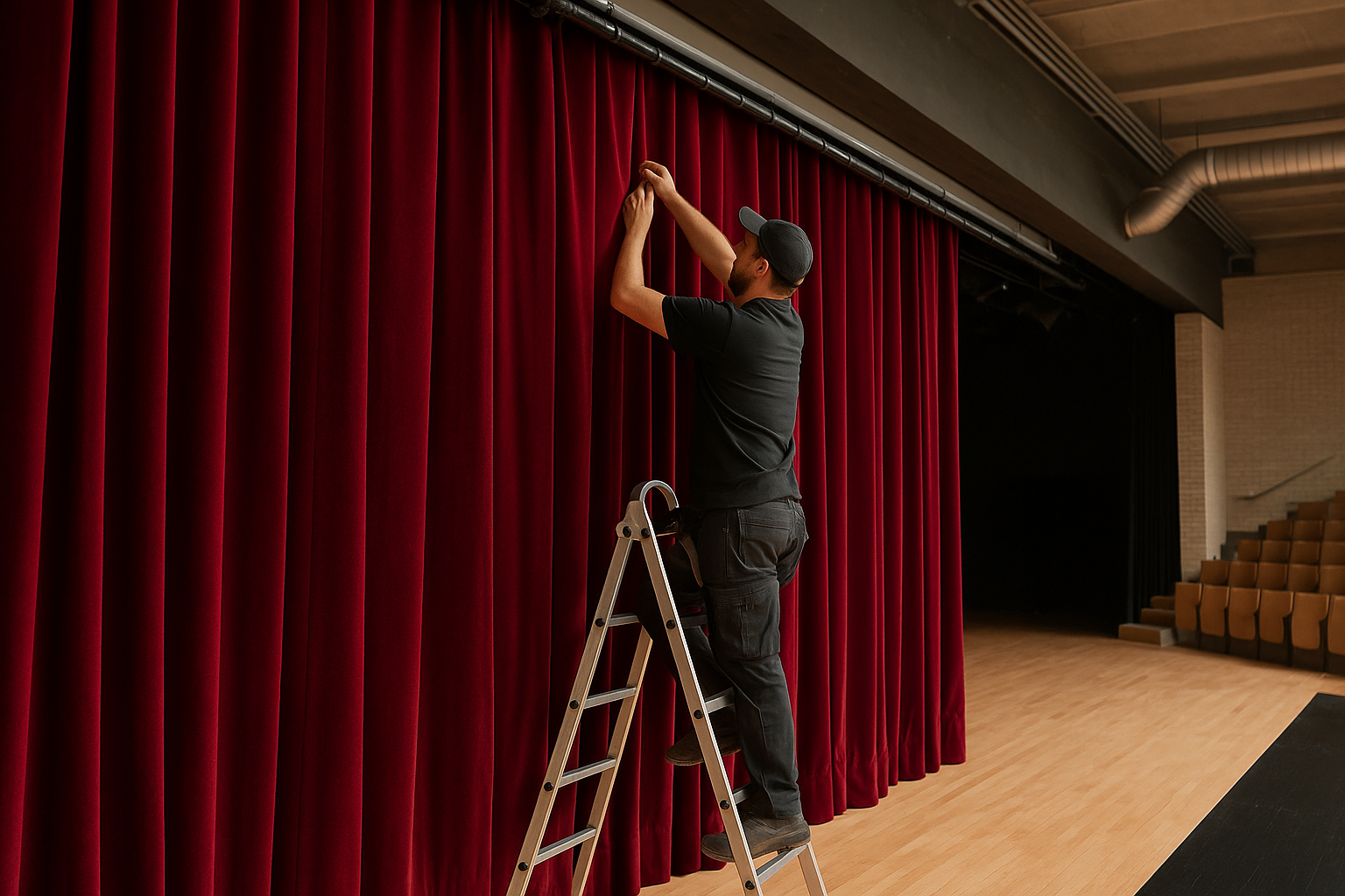 Cortinas de Teatro e Auditório em Goiânia: segurança, sofisticação e experiência comprovada